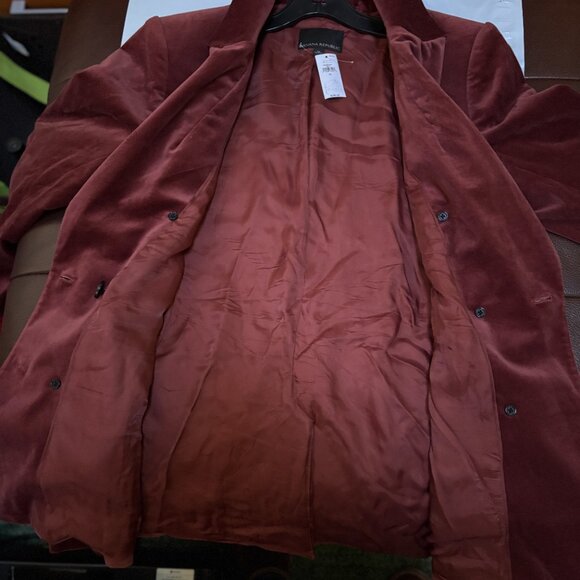 Banana Republic Blazer Sz 12 Red / Wine  BurgundyTailered  Jacket Cardigan $280 - Picture 12 of 13